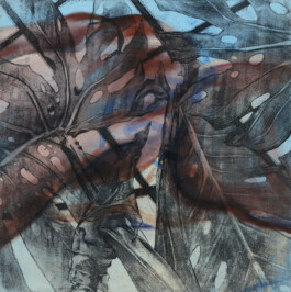 Caroline Cramer, Künstlerin, figurative Malerei, Acryl und Öl auf Leinwand, nackte Haut, Knie, Englischrot, Close-Up 